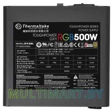 Блок питания Thermaltake Toughpower GX1 RGB 500W Gold (PS-TPD-0500NHFAGE-1) картинка 4